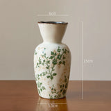 Qfdian  Ceramic Vase Mini Ornament Living Room Flower Arrangement Retro Dining Table Decoration Chinese Wabi Sabi Style Relief Artwork