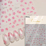 Qfdian Hipster Pure White Flowers Rose Spring Lily Peony Camellia Daisy Jelly Cherry Blossom Magnolia Nail Art Stickers Manicure Decals