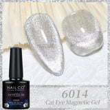 Qfdian  Transparent Cat Eye Gel polish Crystal Magnetic Gel Nail Polish Nail Semi Permanent Varnish UV Gel Nails Art Soak