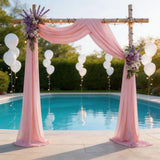 Qfdian  2 Panels-6 Yards Wedding Arch Draping Fabric Sage Green Chiffon Fabric Drapery Party Ceiling Drapes Archway Drapes for Wedding S