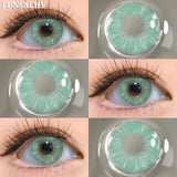 Qfdian  1 Pair Colorcon Eye Contact Lenses Natural Brown Gray Pupils for Eyes Cosmetics Yearly Blue Color Lens Green Softlens