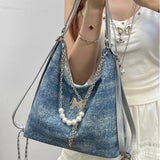Qfdian Korean Office Lady Elegant Women's Handbags All Match Chain Chic Y2k Aesthetic Underarm Bag Casual Trendy Fashion Shoulder Bags