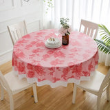 Qfdian  New Round Dining Table Cloth Waterproof Oil-proof and Scalding-proof Leave-in Printed Tablecloth Lace Home Living Room Thickened