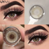 Qfdian  Color Contact Lenses For Eye Cosmetic Black Lens Makeup Beauty Green Eyes Contact Natural Brown Contact Eyes Makeup
