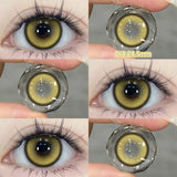 Qfdian  2pcs/pair Cyber Series Halloween Colored Contact Lenses for Makeup Eyes Big Pupils Red Contact Lenses Brown Lens Myopia