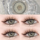 Qfdian  1Pair Natural Brown Contact Lenses for Eyes Colored Lenses Gray Pupils Big Eye Lenses Fashion Beauty Contacts Yearly