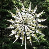 Qfdian  New Metal Windmill 3D Wind Dynamics Wind Catcher Outdoor Garden Lawn Wind Vane Courtyard Decoration