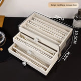 Qfdian  3/5Layer Flannel Jewelry Box Earring Necklace Ring Boxes Jewelry Dustproof Tabletop Organizers Multifunctional Storage Box Gifts