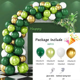 Qfdian  Jungle Animal Party Ballons Garland Arch Kit Green Gold Confetti Balloon Baby Shower Party Birthday Wild One Leaves Decor Globos
