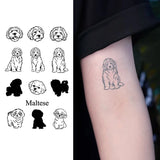 Qfdian  Golden Retriever Dog Temporary Tattoo, Herbal Juice Semi-Permanent Waterproof, Sexy Realistic Fake Arm Tattoo