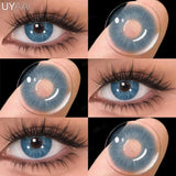 Qfdian 1 Pair Color Contact Lenses for Eyes Cosmetics Blue Contact Lenses Brown High Quality Natural Contact Lenses Gray Lenses
