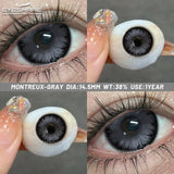 Qfdian 1Pair Fashion Makeup Pampas Series Yearly Purple Contacts Green Eyes Color Lenses Beauty Pupils Eye Color Green Lenses