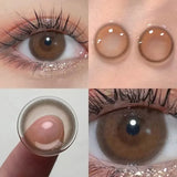 Qfdian  2pcs 10 Tone Natural Pupil Eye lens Color Contact Lenses for Eyes Beauty Natural Eyes Brown Contact Lens Gray Lens