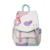 Qfdian 2025 new women Patchwork Contrast Color schoolbags High-capacity student travel bags fashion Y2k Aesthetic All Match Backpacks