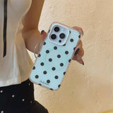 Qfdian INS Korea Point Phone Case For Iphone 16ProMax 15Pro 13 14 15 16 Pro Max 15Pro 15ProMax Cover Fundas