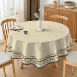 Qfdian  1PC New Simple Style Round Table Cloth Waterproof Oil-proof Anti-scalding Wash-Free PVC Table Cloth Scratch-resistant Durable