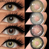Qfdian  Contact Lenses NEW Color Contact Beauty Eye Color Lenses Colorcon Water Light Brown Eye Lenses Gray Natural Contact Lenses