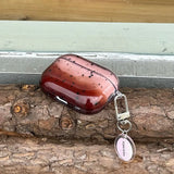 Qfdian Pink Brown Gradient Transparent Splashing Ink Design Soft Cover Case for Airpods 1/2/3/4 Pro 2nd Fashion Simplicity Style Coque