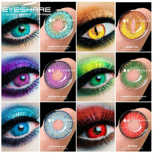EYESHARE Color Contact Lenses for Eyes 1 Pair Cosplay Halloween Color Contact Lens for Eyes Yearly Beautiful Makeup Contact Lens