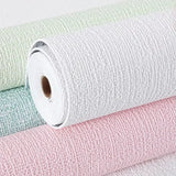 Qfdian Thicken Waterproof Mildew Proof Self-adhesive Wallpaper Linen Plain Color Living Room bedroom Stickers Renovation Wall Stickers