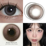 Qfdian  2pcs/pair Brown Colored Contact Lenses For Eyes Natural Black Lenses Big Eye Makeup Cosmetic beauty blue Contact Lenses