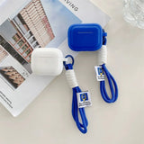 Qfdian Klein Blue Snow White Solid Color block Silicone Earphone Case For AirPods pro 2 Bluetooth Charging Box Cover For AirPods 2 3 4