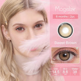 Qfdian（0~-6.0）Magister Colorcon 1 Pair Color Contact Lenses with Degree Myopia Lenses Grey Lenses Cosmetics Contact Lens Fast Delivery