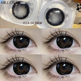 Qfdian Myopia Contact Lenses Big Black Eyes Cosmetic Contacts Lenses Beautiful Yearly Colored Contact natural Lenses for eyes 2pcs/Pair