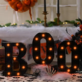 Qfdian  3PCS,Indoor Halloween Decoration,LED Light Letters,"Boo" Letter Lights Halloween Decor Kitchen Tabletop Fireplace Mantel Party