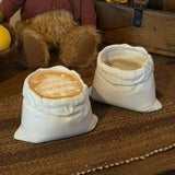 Qfdian  Hand-crafted Ceramic Cups High-temperature Underglaze Colored Bag-shaped Cups for Coffee Latte and Milkshake Pottery Tea Cups
