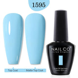 Qfdian  15ml UV Gel Nail Polish Semi Permanent Gel Varnish Enamel Brown Nail Gel Design Red Nails Art Nude Color Glitter Manicure