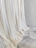 Qfdian Japanese Folk Quiet Style Wrinkled Linen Texture Balcony Bedroom Screen Curtain