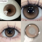Qfdian  1 Pair(2pcs) Brown Beauty Colored Contact Lenses for Eyes Purple Halloween Lens Big Eye Lens Natural Look Gray Blue Lens