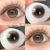 Qfdian  2pc New！Natural Blue Cosmetic Eye Lenses Brown Colored Contact Lenses Beauty Pink Lens Black Big Eye Lens violet Lens
