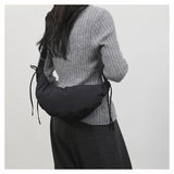 Qfdian Nylon Vintage Women Trendy Shoulder Bag Grunge Fashion Casual All Match Handbags Y2k Aesthetic Simple Office Lady Crossbody Bags
