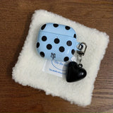 Qfdian  Niche simple blue polka dot airpods4 protective case airpod3 is suitable for Apple pro earphone case second