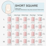 Qfdian  10Pcs Glamorous Purple Cat Eye False Nail Short Square Shape Nail Tips with Gold Foil for Women&Girls Daily Simple Nail Art Wear