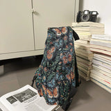 Qfdian New Chinese Style Woven Flower Backpack 2025 New Large Capacity Fashionable Lightweight Travel Bag Backpack