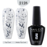 Qfdian  15ml UV Gel Nail Polish Semi Permanent Gel Varnish Enamel Brown Nail Gel Design Red Nails Art Nude Color Glitter Manicure