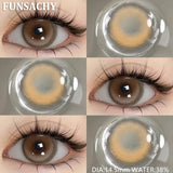 Qfdian  1 Pair Myopia 0~-8.00 Degree Color Contact Lenses for Eyes Natural Lenses with Prescription Diopter Eye Contacts Yearly