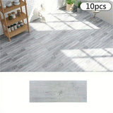 Qfdian  10Pcs 40x15cm PVC Floor Stickers Self-adhesive  Waterproof Thickened Wood Grain Floor  Foam  Living Room