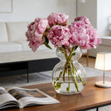 Qfdian  European Style Simple Transparent Glass Vase Hydroponic Flower Vase Dining Table Decoration Nordic Living Room Home Decoration