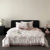 Qfdian Luxury Organic Bamboo Soft Silky Printing Bedding Set Single Double Queen King Size Duvet Cover Flat/Fitted Bed Sheet Pillowcase