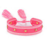 Qfdian Hand Woven Bracelets Adjustable Studded Stars Bracelet Fashion Jewelry Gifts
