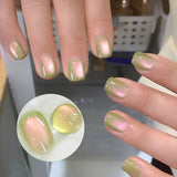 Qfdian 10ml/15ml Guava Green Cat Magnetic Gel Shine  Glitter Semi Permanent Soak Off UV Varnish Nail Supplies