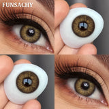 Qfdian  【0~-8.00】Degree Contact Lenses Myopie Color Contact Lenses for Eyes Chocolate Black Big Eyes Contacts Prescription Lens