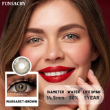 Qfdian  1 pair Green Color Series Contact Lenses for Eyes Natural Blue Lenses Eye Makeup Beauty Pupils Yearly Use Cosmetics Len