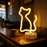 Qfdian  Cat Neon Sign USB LED Neon Light for Man Cave Room Home Party Birthday Beer Decoration Lamp Gift Night Light