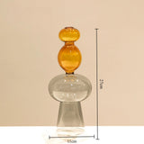 Qfdian  European Style Multicolour Glass Creative Double-layer Glass Transparent Vase Hydroponics Flower Pot Home Desk Decoration