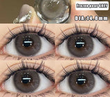 Qfdian 2Pcs Korea Colored Contact Lenses Diameter 14.5mm Prescription Myopia Degree-0.00to-8.00Makeup Soft Lens Eye Beauty Pupil